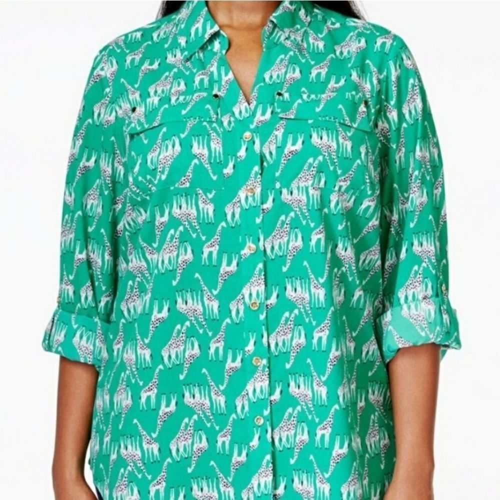 Giraffe Button Down Blouse